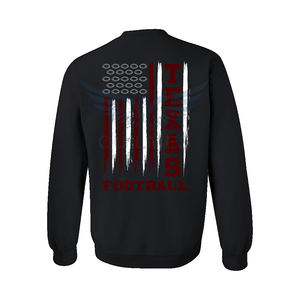 Sweat-shirt à col rond pour homme, couleur marron et blanc, drapeau américain, équipe de football du Texas, noir - Product Image 6