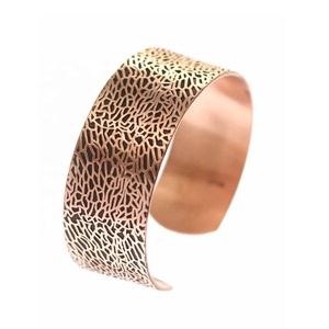 Nueva llegada de brazalete floral de cobre puro, pulsera de cobre hecha a mano, brazalete de cobre sólido puro a precio al por mayor - Product Image 2