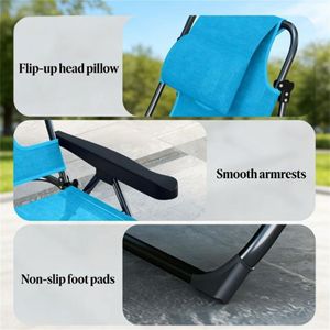 Sillón Reclinable Plegable Azul Claro, Práctico Tumbador para Tomar el Sol - Product Image 3