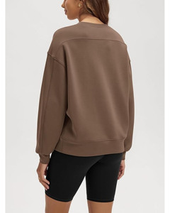 Sudadera de invierno para mujer, sin tejer, con tejido acanalado, color personalizable, logo frontal, diseño cruzado favorecedor, aspecto moderno y elegante, de secado rápido. - Product Image 2
