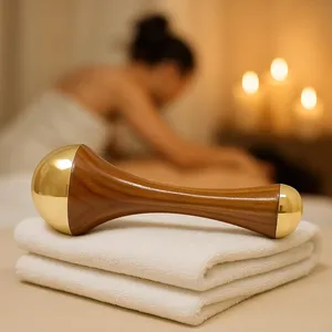 Premium Wooden Kansa Wand Ayurvedic Face Lifting <b>Massage</b> <b>Tool</b> Affordable Handmade Beauty Accessory - Product Image 2