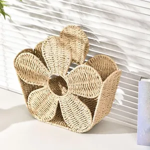 Panier de rangement en corde de papier écologique tressé à la main, idéal pour le salon et la chambre à coucher - Product Image 5
