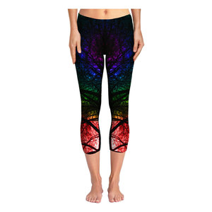 Leggings imprimés chat pour femmes, pantalons de yoga Capri, taille élastique, vêtements de sport imprimés, personnalisables - Product Image 3
