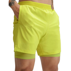 Wholesale Price Outdoor Use Men Double <b>Layer</b> Shorts Custom Logo Oversized Light Weight Solid Casual <b>Mid</b> Waist - Product Image 1