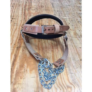 Harnais de musculation pour le cou en cuir de vachette de qualité supérieure avec logo personnalisé, design antidérapant, équipement de fitness professionnel - Product Image 6