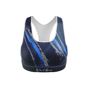 Sujetador deportivo de alto soporte para mujer, tela transpirable, estampado personalizado, top de fitness con cuello redondo, licra, poliéster, sujetador deportivo para yoga - Product Image 5
