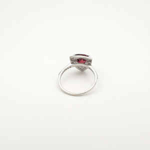 Luminous Pink Stone <b>Garnet</b> <b>Ring</b> Trillion Cut Elegant Fashion Accessory for Trendy Women Jewelry Collection - Product Image 6