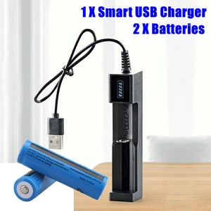 2 torce multifunzione ricaricabili da 3000 mAh 18650, 1 set caricatore USB, solo per logistica USPS.TK/TMEU. - Product Image 1