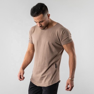T-shirt de sport pour homme grande taille 100% coton écologique respirant uni à séchage rapide avec logo personnalisé col rond - Product Image 1
