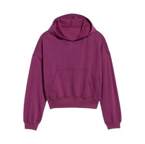 Sudadera con Capucha Corta para Mujer, SoComfy, Relajada, Transpirable, Color Sólido Personalizado, Nueva Colección 2026, Sin Cordones, Manga Larga - Product Image 1