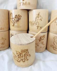 Vente en gros de tasses à boire en bambou écologiques Tasses à thé et soucoupes durables Carton emballé pour la rentrée des classes - Product Image 4