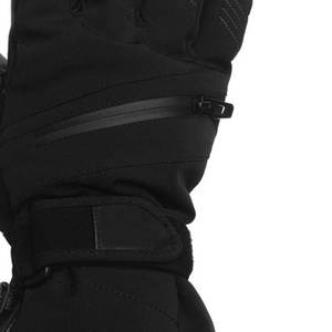 Black <b>Waterproof</b> Ski <b>Gloves</b> for Men Women Winter Touchscreen Compatible Leather Palm <b>Thermal</b> <b>Gloves</b> Hook and Loop Closure - Product Image 6
