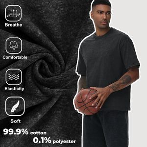 Camiseta de Algodón Personalizada para Hombre, Cuello Redondo, Manga Corta, Lisa, Casual, Suave, Transpirable, Tejido de Punto, Lavado Ácido, Secado Rápido, Ecológica - Product Image 4