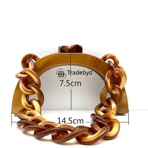 Artistic Resin Chain Necklace Creative Fashion Jewelry for Women Unique Accessories Collection Tradebyd - Product Image 4