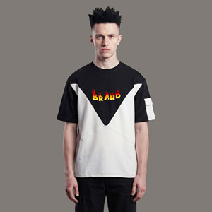 เสื้อผู้ชายแบบ OEM/ODM สั่งทำพิเศษ เป็นมิตรกับสิ่งแวดล้อม ผ้าคอตตอนเนื้อหนักถักลายวอร์สเตด คอหลวม พิมพ์ลายตัวอักษร ไหล่ตก สไตล์ฮิปฮอป ระบายอากาศได้ดี - Product Image 4