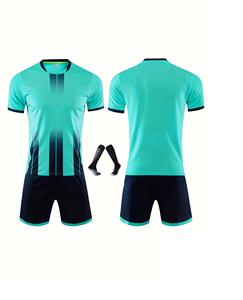 Men's Rugby Jersey Set Solid Color Crew Neck Short Sleeve Moisture Wicking Polyester <b>Athletic</b> Fit All Seasons High Quality Rugby - Product Image 3