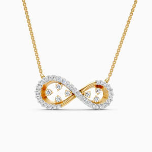 Daily Wear Lab Grown Diamond <b>Infinity</b> Embrace Necklace 0.33 Ct In 9K Yellow White And <b>Rose</b> Gold - Product Image 2