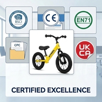 Vélo d'équilibre léger pour enfants, 12 pouces, cadre monobloc en nylon, éclairage LED, moyeu à roulement, roues à rayons pneumatiques, logo personnalisé OEM