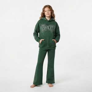 Conjunto de Sudadera con Capucha y Pantalones con Pedrería para Niñas, Ropa de Moda Urbana de Dos Piezas, Logotipo Personalizado, Suministro al por Mayor - Product Image 6