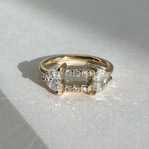 Bague de fiançailles/mariage vintage en or jaune 14 carats avec diamant de culture IGI/GIA, or blanc fin unisexe, pour anniversaire, digne d'une fête - Product Image 1