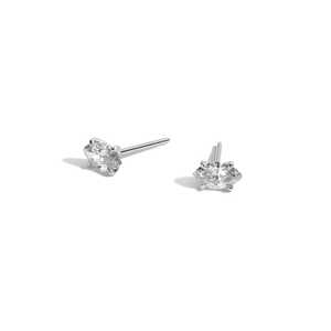 Minimalist Marquise Cut Lab Grown Diamond IGI Certified 14K/18K Solid Gold 925 <b>Silver</b> Claw Prong Set Wedding Everyday <b>Stud</b> - Product Image 3