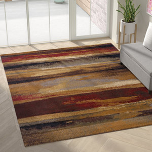 Tapis Rétro Américain Moderne Personnalisable Rouge à Motifs Géométriques pour Villa, Chambre et Salon des Seniors - Product Image 2