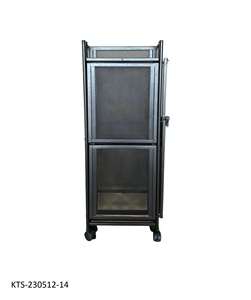 Black 3-Layer Carbon Steel Rolling Shelf With <b>Wire</b> Mesh And Wheels Portable Multi-Level Storage <b>Rack</b> - Product Image 3