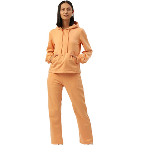 Conjunto Deportivo Informal de Invierno para Mujer, Personalizado al por Mayor, 100% Algodón, con Capucha, Forro Polar Transpirable, Ropa Deportiva Urbana - Product Image 1