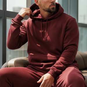 Sudadera con Capucha Negra para Hombre, con Bolsillo Canguro, Manga Larga, Color Sólido, Bordado Personalizado, Fabricación OEM/ODM - Product Image 6