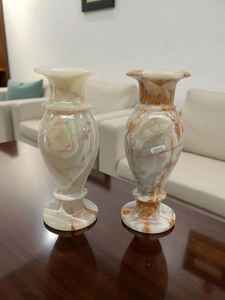 Vase en marbre onyx vert, fait main, luxe, pierre naturelle, vase à fleurs pour la décoration de la maison, centre de table, vente en gros - Product Image 2