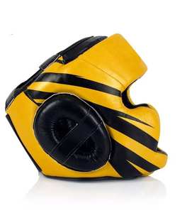 Casque de boxe respirant en cuir PU patchwork pour Muay Thai, entraînement, sparring, équipement de fitness, protections de tête de Taekwondo - Product Image 3