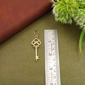 Pendientes Colgantes de Llave Vintage, Oro y Plata, Llave de Esqueleto Antigua, Joyería de Moda Retro para Mujer - Product Image 4