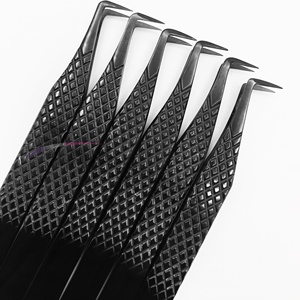 Pinzas para Extensión de Pestañas RMI, Color Negro Plasma, Punta Suave y Duradera con Agarre de Diamante, Acero Inoxidable Japonés, Producto Popular en Tendencia - Product Image 3