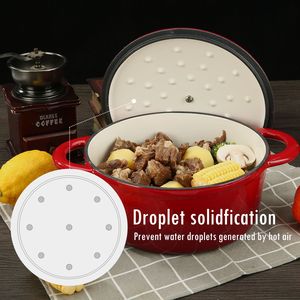 Vaso da forno olandese in ghisa da 5 QT con doppio manico e coperchio smalto Braiser per la cottura regalo per la famiglia - Product Image 4