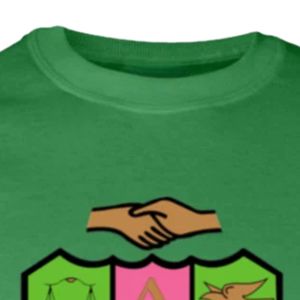 T-shirt vert à manches longues avec imprimé graphique de lettres grecques, col rond, haut décontracté tendance, vêtement streetwear, tenue de tous les jours - Product Image 3