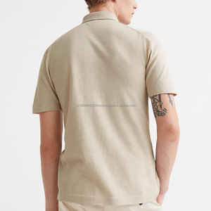 เสื้อยืดโปโลสำหรับผู้ชายผ้าคอตตอนเนื้อนุ่มบริสุทธิ์ออกแบบได้เองโลโก้ปักลายสีพื้นโอเวอร์ไซส์สำหรับพนักงานทรงลำลองไซส์ใหญ่พิเศษ - Product Image 3