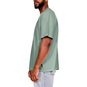 Camiseta de Manga Corta para Hombre, Cuello Redondo, 100% Algodón, Tejido Personalizado de Alta Calidad, Cómoda, Gruesa, Transpirable, Ecológica, Estilo Hip Hop - Product Image 6