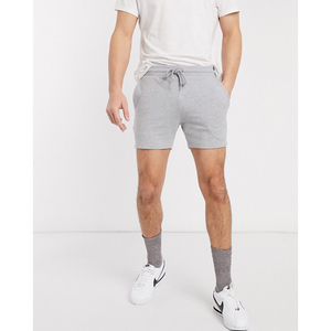Men's Gray Cotton Drawstring <b>Shorts</b> Mid Waist Casual Solid Color Breathable Knitted <b>Short</b> <b>Shorts</b> with Pockets - Product Image 5