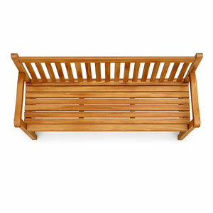 Banc de jardin classique Nadhifa en teck naturel durable et de qualité supérieure avec accoudoirs ergonomiques pour terrasse extérieure - Product Image 5