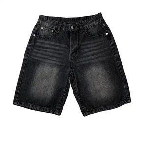 Pantalones Cortos de Mezclilla para Hombre, Estilo Urbano, Vintage, Casual, de Alta Calidad, Transpirables, Cómodos, Corte Recto, Detalles Desgastados - Product Image 1