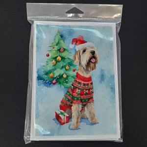 Whimsical A7 Size <b>5x7</b> Wheaten Terrier Christmas Greeting Cards Pack of 8 Blank Note Cards with <b>Envelopes</b> - Product Image 3