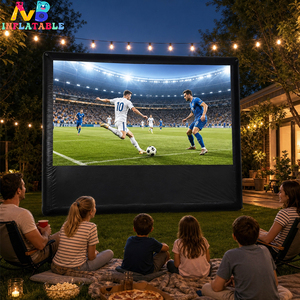 Pantalla de Proyección Portátil Grande con Marco de PVC Resistente para Cine en el Patio Trasero, Eventos Deportivos, Fiestas al Aire Libre, Impermeable - Product Image 1