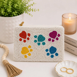 Monedero de mano vintage hecho a mano con cuentas, bolsa de viaje con cremallera, personalizado - Product Image 1