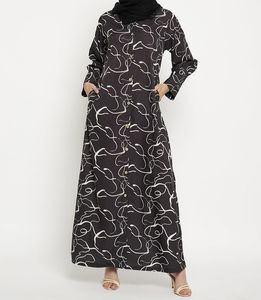 Moderna y Elegante Nueva Abaya Turca, Ropa Islámica, Vestido Largo Abierto por Delante para Mujeres Musulmanas, Poliéster Anti-Pilling y Anti-Arrugas - Product Image 1