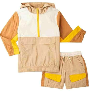 Ensemble short et veste coupe-vent pour homme, en polyester et nylon, avec fermeture éclair intégrale, logo personnalisé, deux pièces - Product Image 4