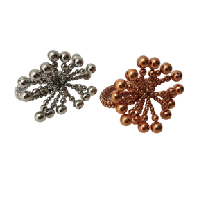 Juego de Servilleteros de Metal con Cuentas de Lujo |   Porta Cubiertos Decorativo de Hierro y Cristal |   Anillos Decorativos para Mesa de Comedor para Fiestas de Boda - Product Image 2