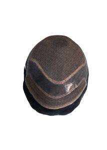 Taz Hair BD Peluca de Cabello Humano con Encaje Frontal para Hombres, Cabello Remy Indio, Ondas de Agua, con Parches Centrales - Product Image 4