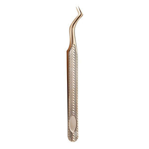 Pince à épiler professionnelle en acier inoxydable de haute qualité pour extensions de cils, à pointe longue et revêtement spécial pour éventail de cils - Product Image 1