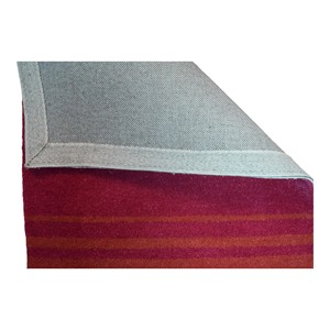 Tapis moderne en laine rouge-orange tufté à la main, design rayé, pour salon, chambre, hôtel - Product Image 4
