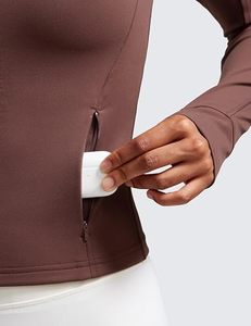 Women's Brown Full Sleeve Shrug <b>Cropped</b> <b>Top</b> Crew Neck Loose Fit Solid Color Breathable Polyester Pullover Sportswear - Product Image 2